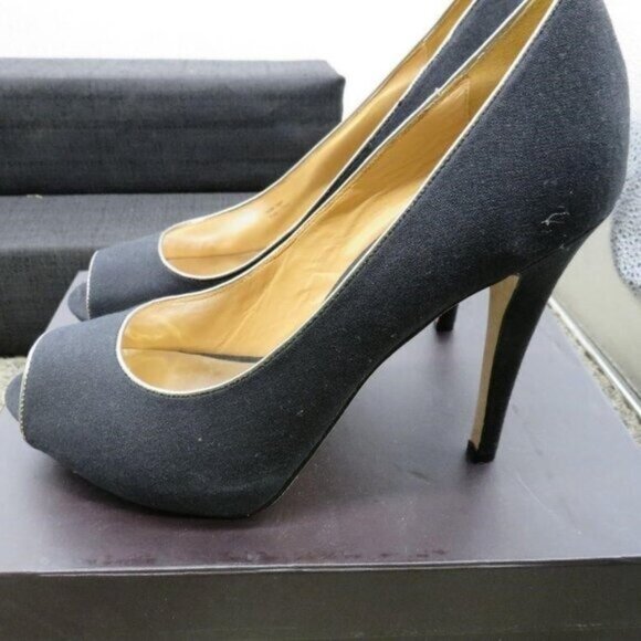 Badgley Mischka Shoes - BADGLEY MISCHKA Humbie III Gorgeous Gray Peep Toe Pumps Heels size 8.5 Stunning!